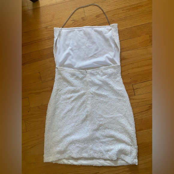 White Sequin Mini Dress - Picture 3 of 3